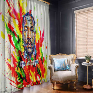 MLK Black Excellence Window Curtain Martin Luther King Jr Colorful Abstract Watercolor