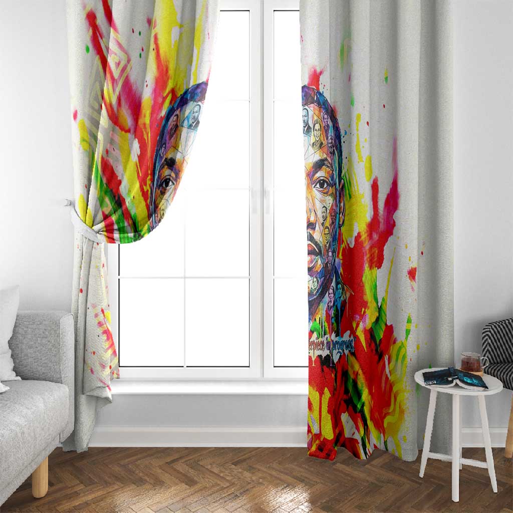 MLK Black Excellence Window Curtain Martin Luther King Jr Colorful Abstract Watercolor
