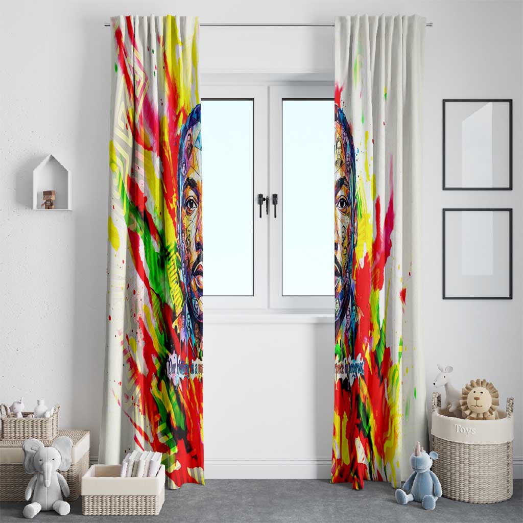 MLK Black Excellence Window Curtain Martin Luther King Jr Colorful Abstract Watercolor