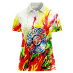 MLK Black Excellence Women Polo Shirt Martin Luther King Jr Colorful Abstract Watercolor