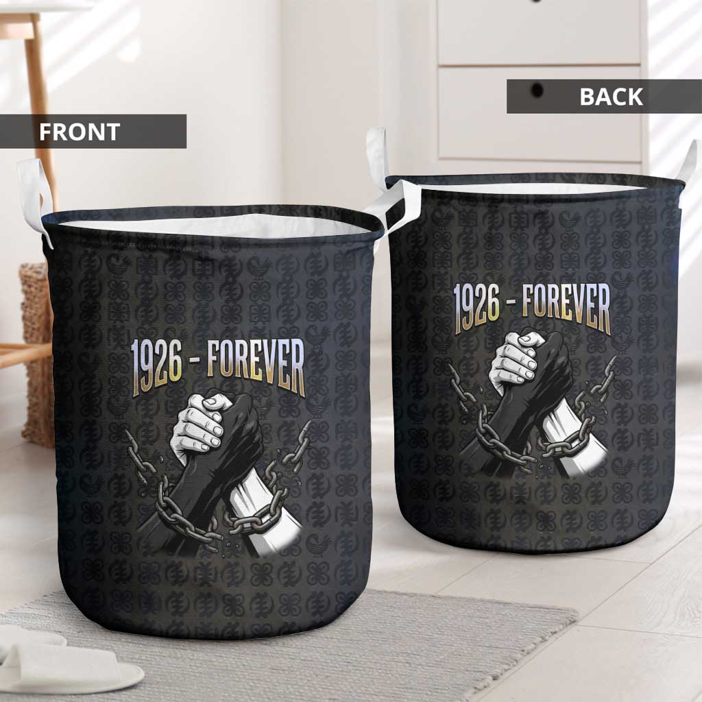1926 Forever Black History Month Laundry Basket Broken Chains Freedom Adinkra Symbol