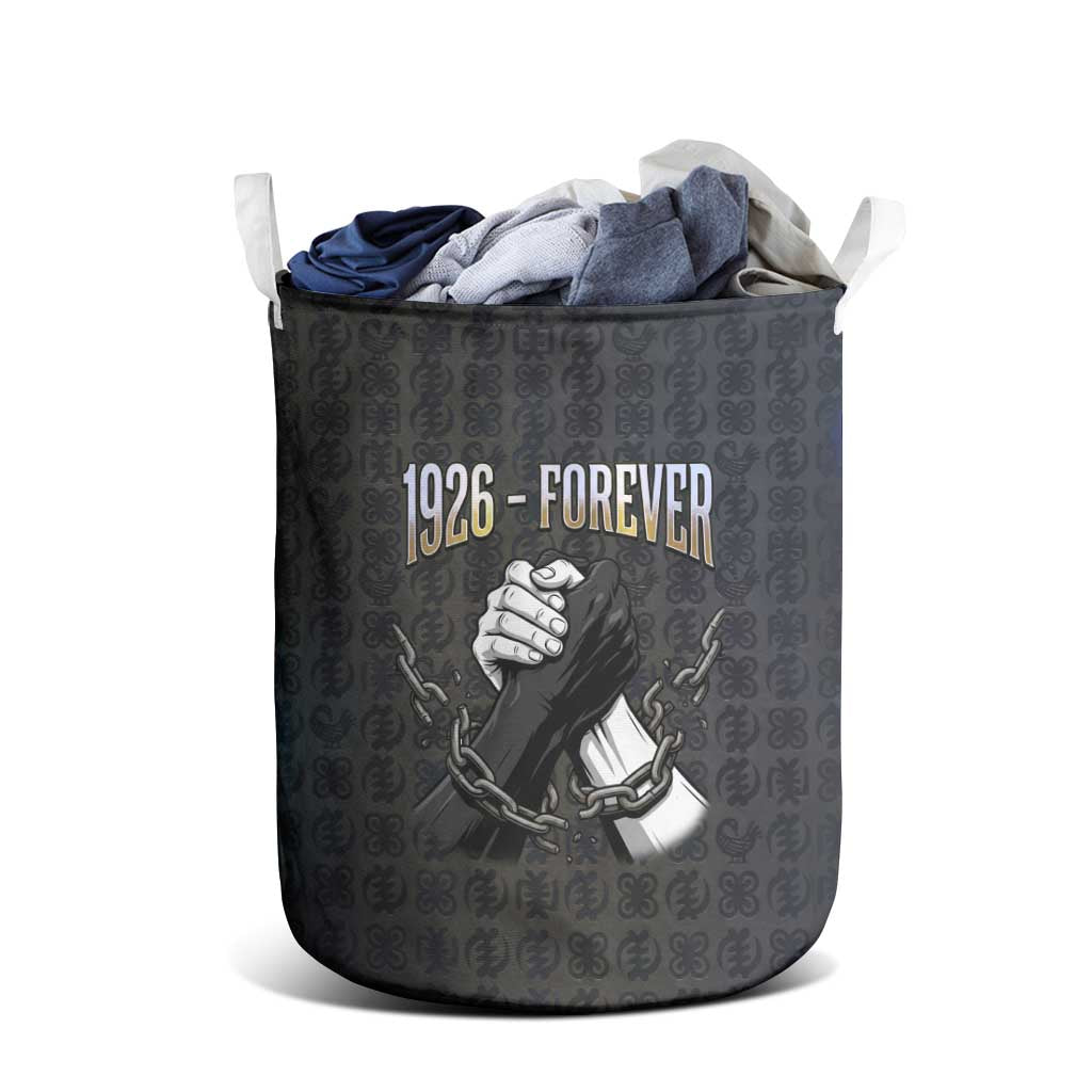 1926 Forever Black History Month Laundry Basket Broken Chains Freedom Adinkra Symbol