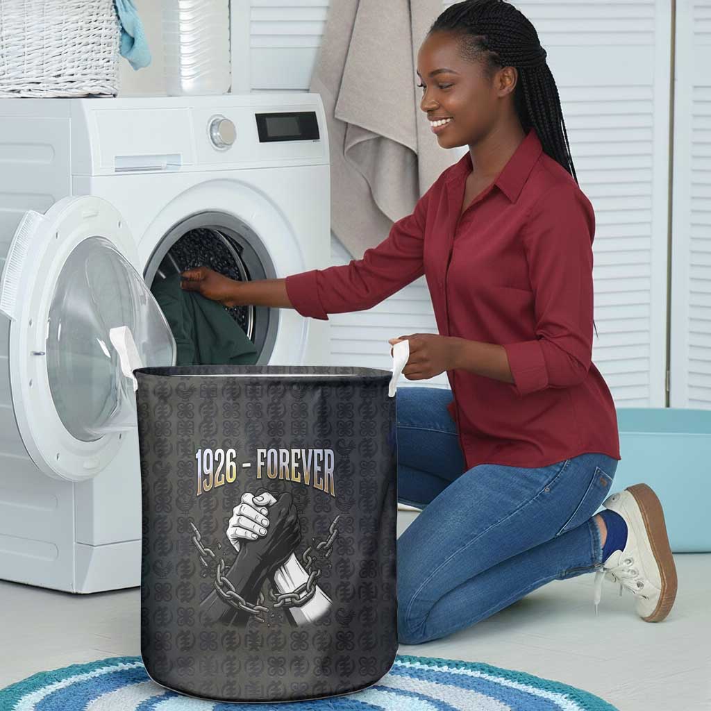 1926 Forever Black History Month Laundry Basket Broken Chains Freedom Adinkra Symbol