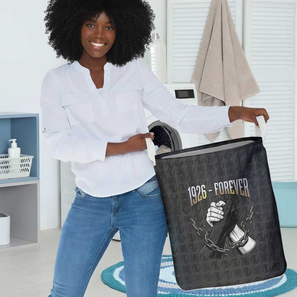 1926 Forever Black History Month Laundry Basket Broken Chains Freedom Adinkra Symbol