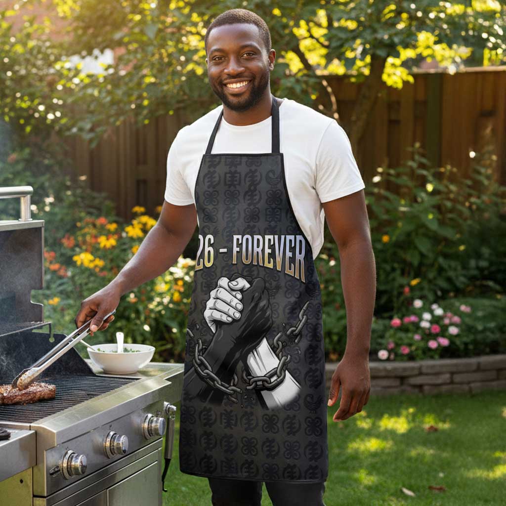 1926 Forever Black History Month Apron Broken Chains Freedom Adinkra Symbol