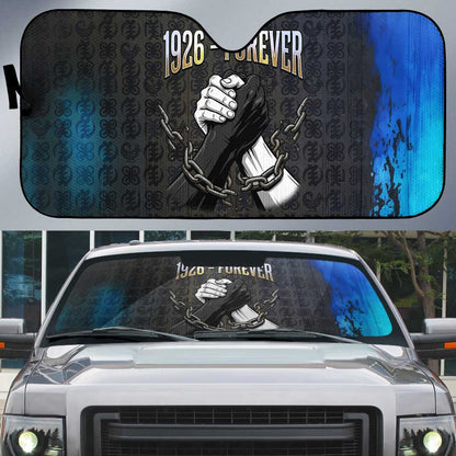 1926 Forever Black History Month Auto Sun Shade Broken Chains Freedom Adinkra Symbol