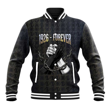 1926 Forever Black History Month Baseball Jacket Broken Chains Freedom Adinkra Symbol