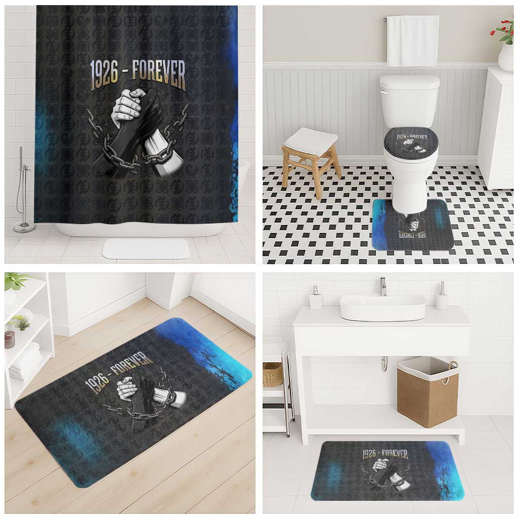 1926 Forever Black History Month Bathroom Set Broken Chains Freedom Adinkra Symbol