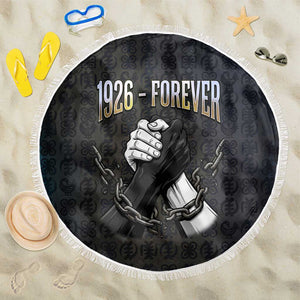 1926 Forever Black History Month Beach Blanket Broken Chains Freedom Adinkra Symbol
