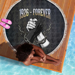 1926 Forever Black History Month Beach Blanket Broken Chains Freedom Adinkra Symbol