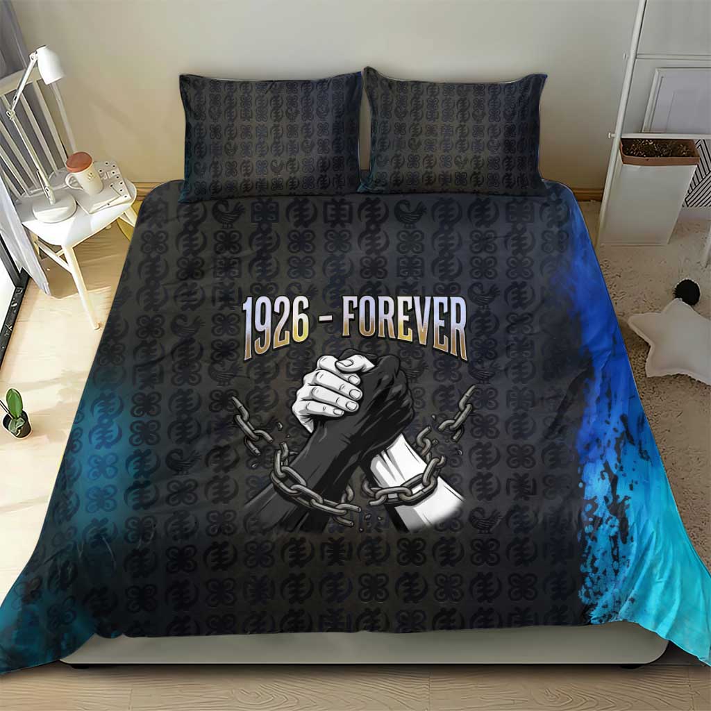 1926 Forever Black History Month Bedding Set Broken Chains Freedom Adinkra Symbol