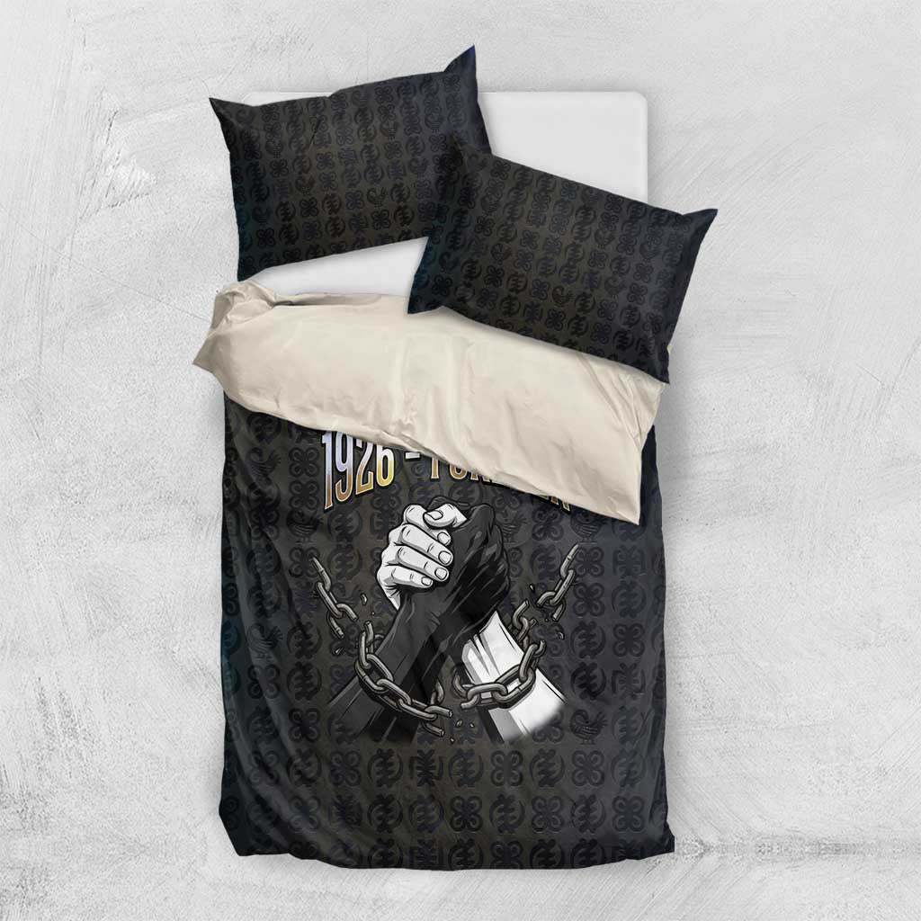 1926 Forever Black History Month Bedding Set Broken Chains Freedom Adinkra Symbol