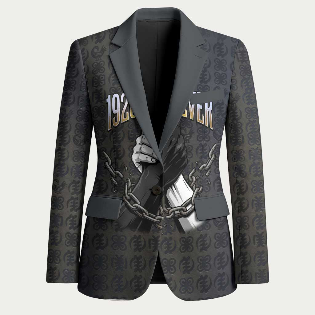 1926 Forever Black History Month Blazer Broken Chains Freedom Adinkra Symbol