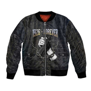 1926 Forever Black History Month Bomber Jacket Broken Chains Freedom Adinkra Symbol