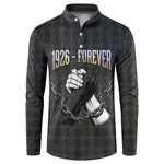 1926 Forever Black History Month Button Sweatshirt Broken Chains Freedom Adinkra Symbol