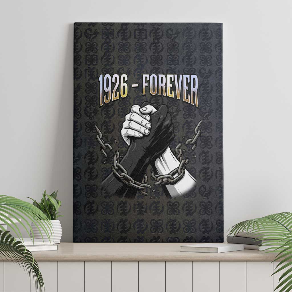 1926 Forever Black History Month Canvas Wall Art Broken Chains Freedom Adinkra Symbol
