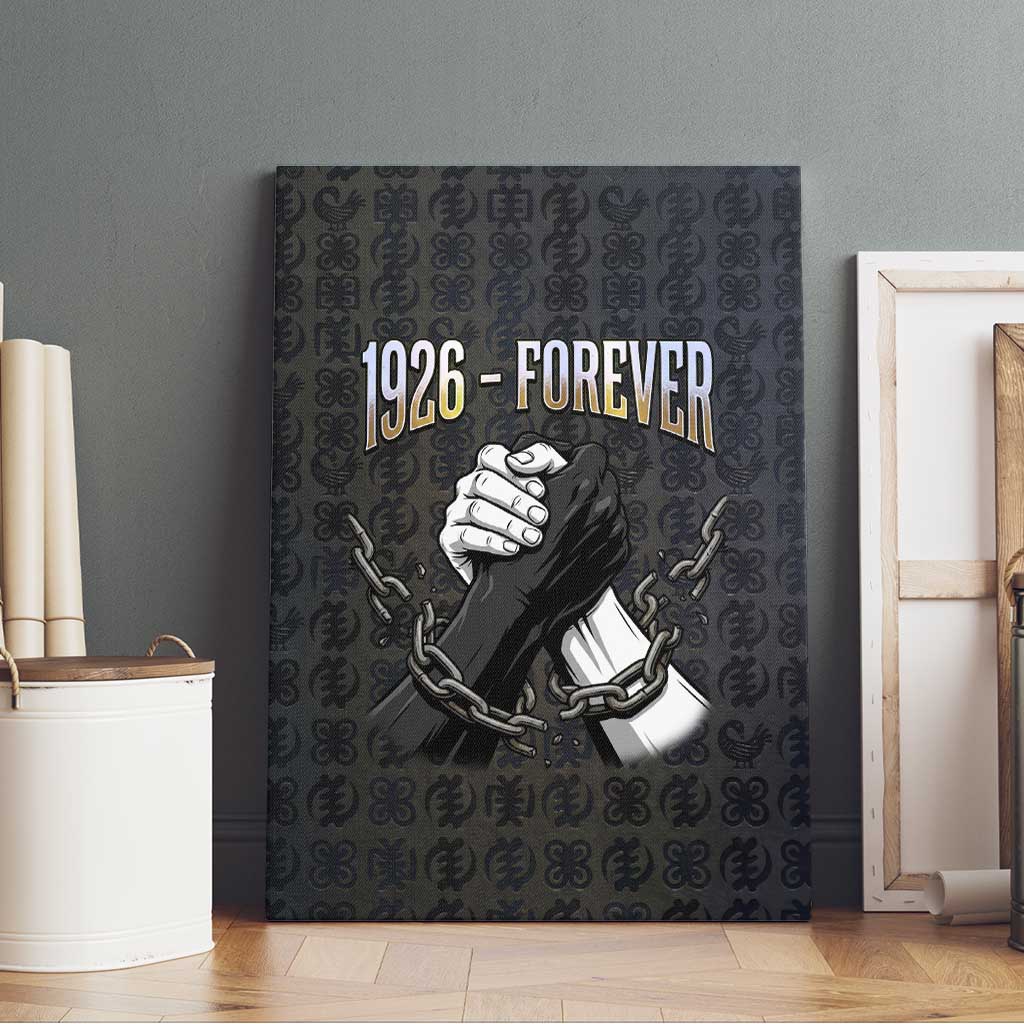 1926 Forever Black History Month Canvas Wall Art Broken Chains Freedom Adinkra Symbol