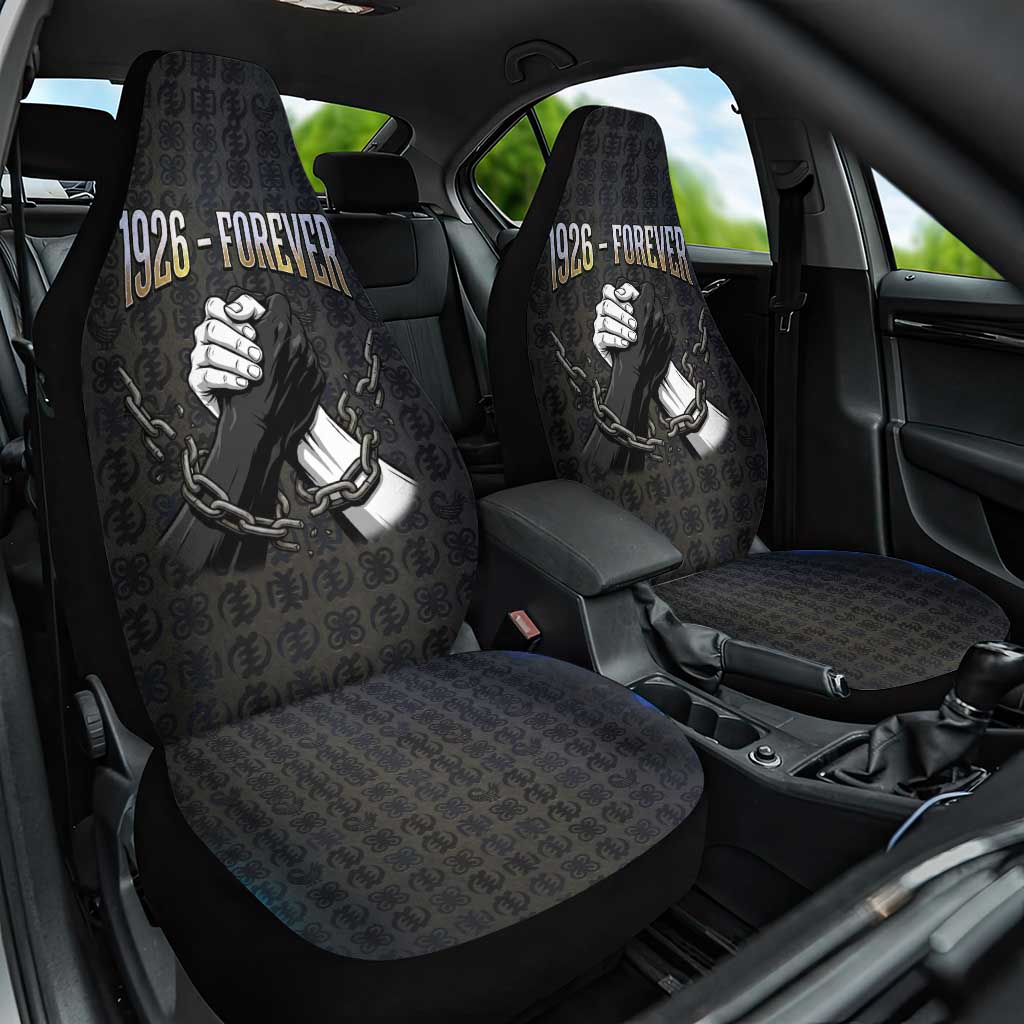 1926 Forever Black History Month Car Seat Cover Broken Chains Freedom Adinkra Symbol