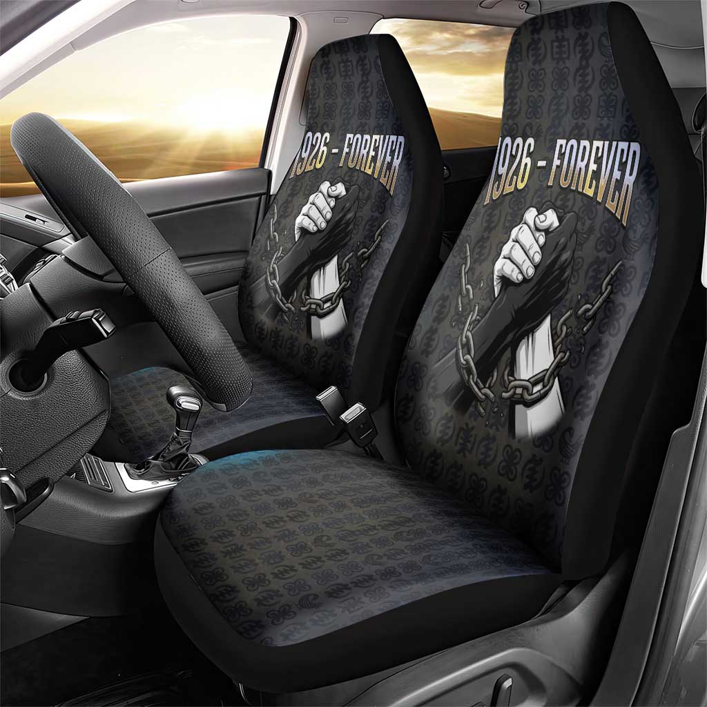 1926 Forever Black History Month Car Seat Cover Broken Chains Freedom Adinkra Symbol