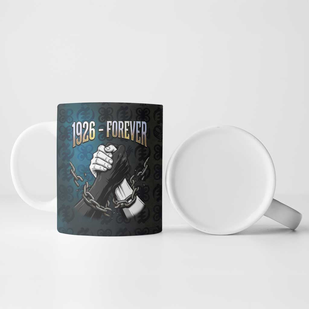 1926 Forever Black History Month Ceramic Mug Broken Chains Freedom Adinkra Symbol