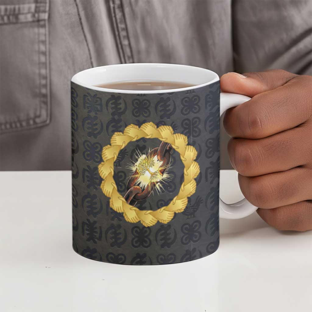 1926 Forever Black History Month Ceramic Mug Broken Chains Freedom Adinkra Symbol