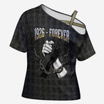 1926 Forever Black History Month Cross Shoulder Shirt Broken Chains Freedom Adinkra Symbol