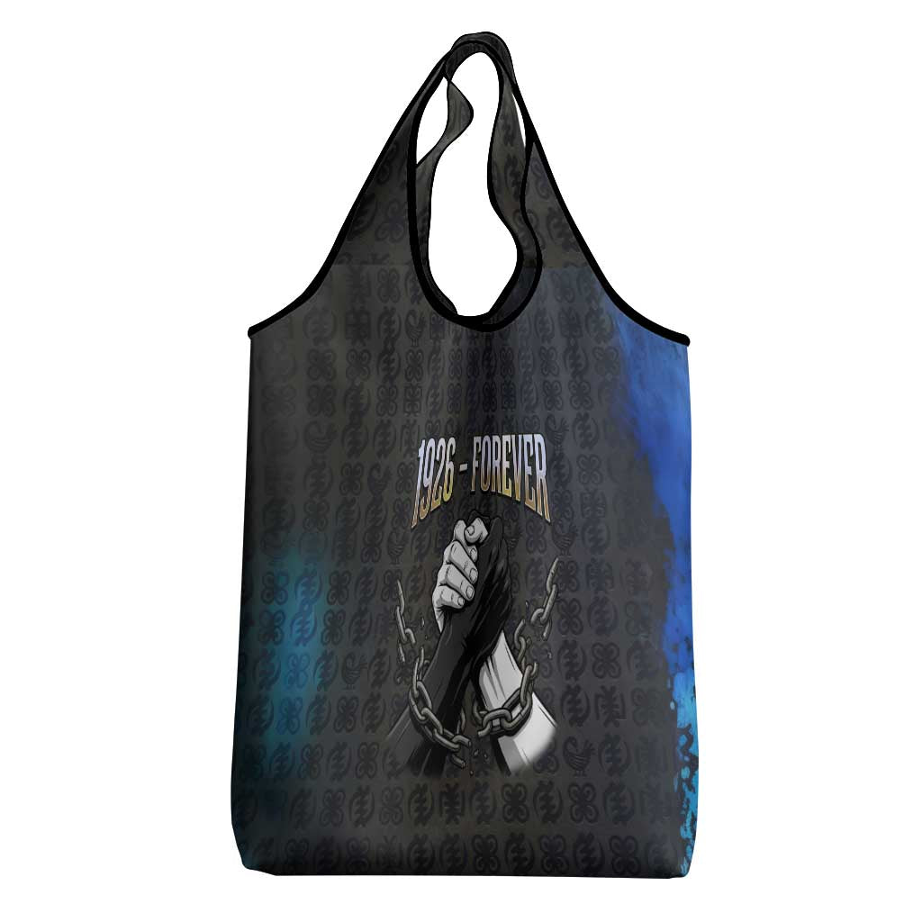 1926 Forever Black History Month Grocery Bag Broken Chains Freedom Adinkra Symbol