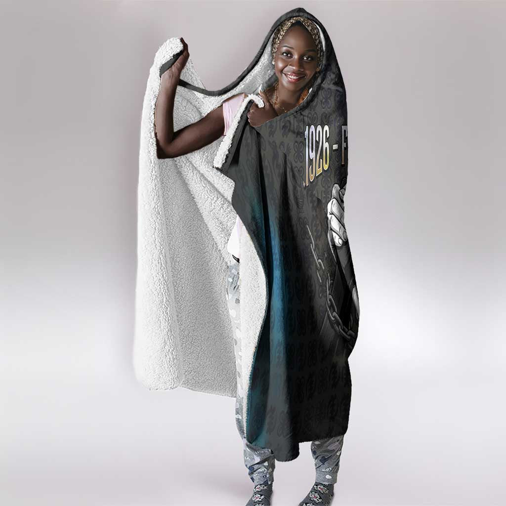1926 Forever Black History Month Hooded Blanket Broken Chains Freedom Adinkra Symbol