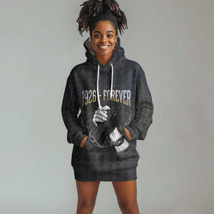 1926 Forever Black History Month Hoodie Dress Broken Chains Freedom Adinkra Symbol
