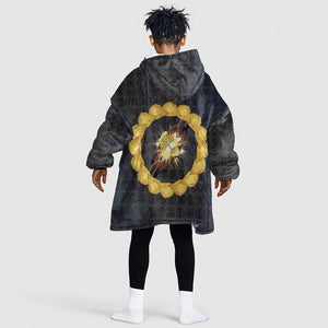 1926 Forever Black History Month Kid Wearable Blanket Hoodie Broken Chains Freedom Adinkra Symbol