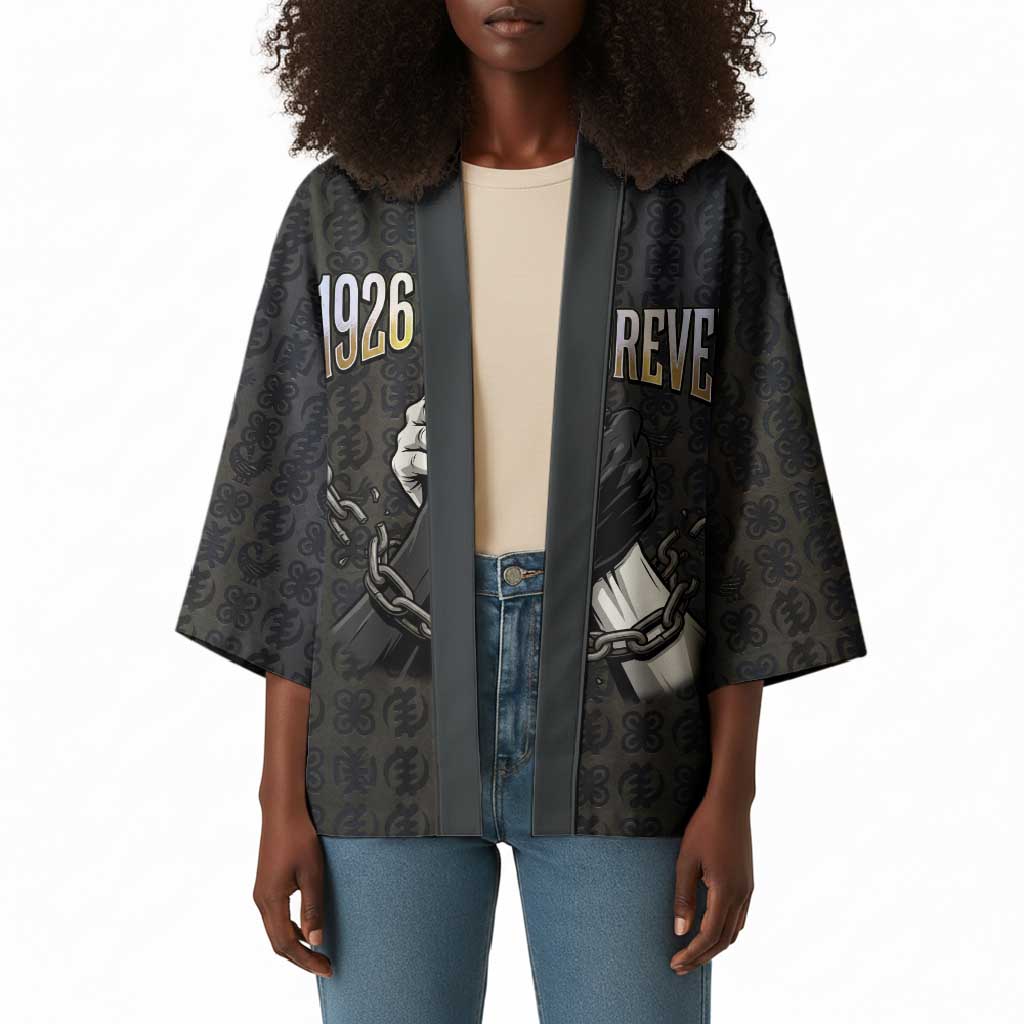 1926 Forever Black History Month Kimono Broken Chains Freedom Adinkra Symbol