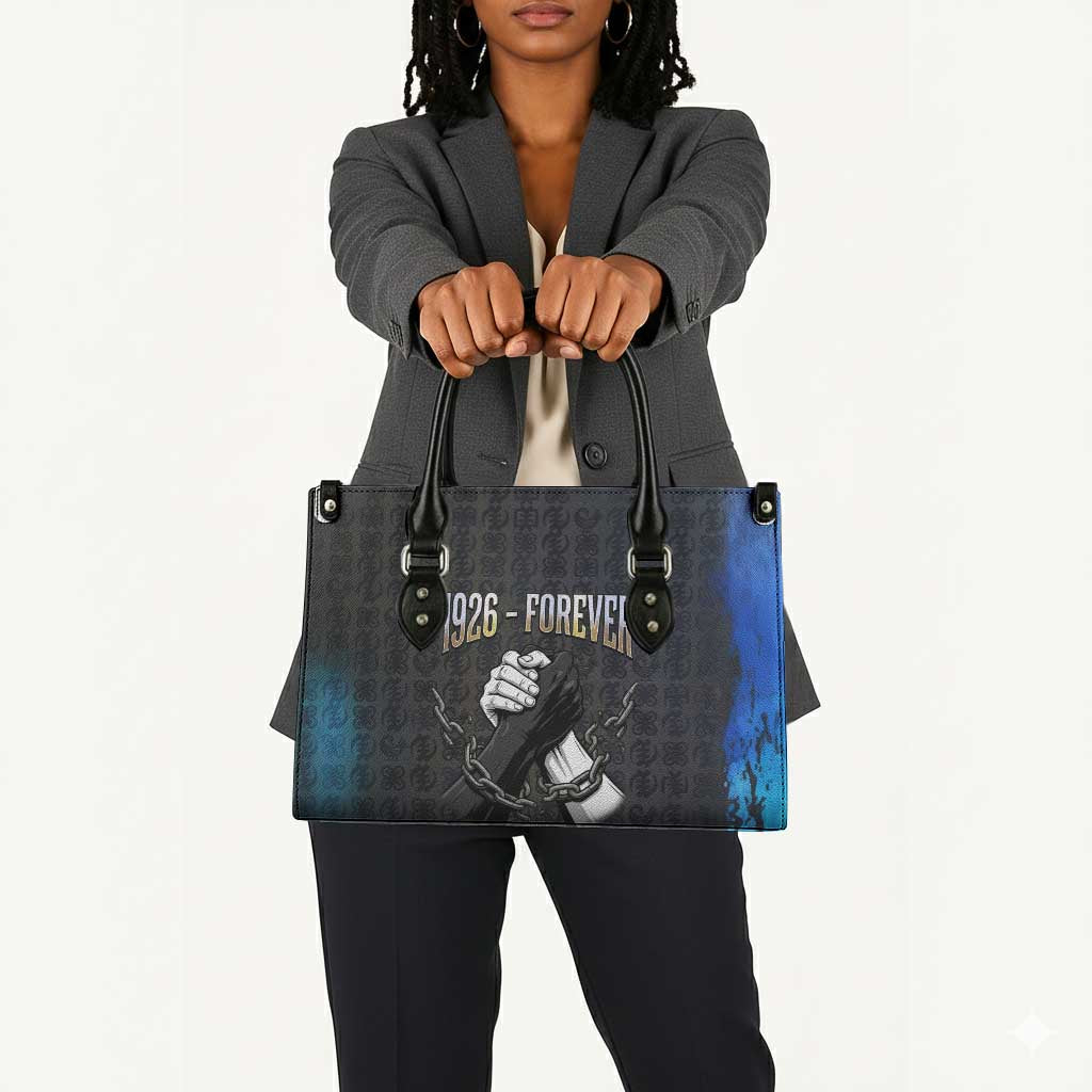 1926 Forever Black History Month Leather Bag Broken Chains Freedom Adinkra Symbol
