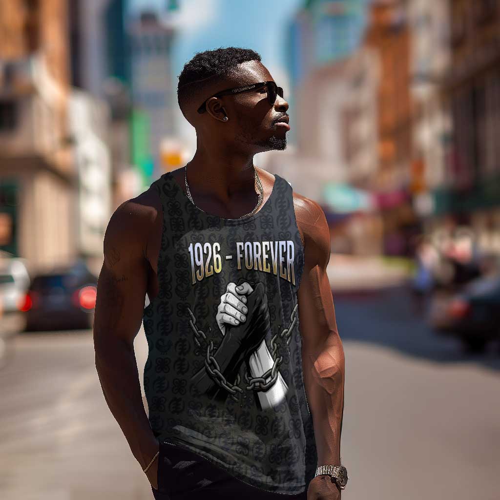 1926 Forever Black History Month Men Tank Top Broken Chains Freedom Adinkra Symbol
