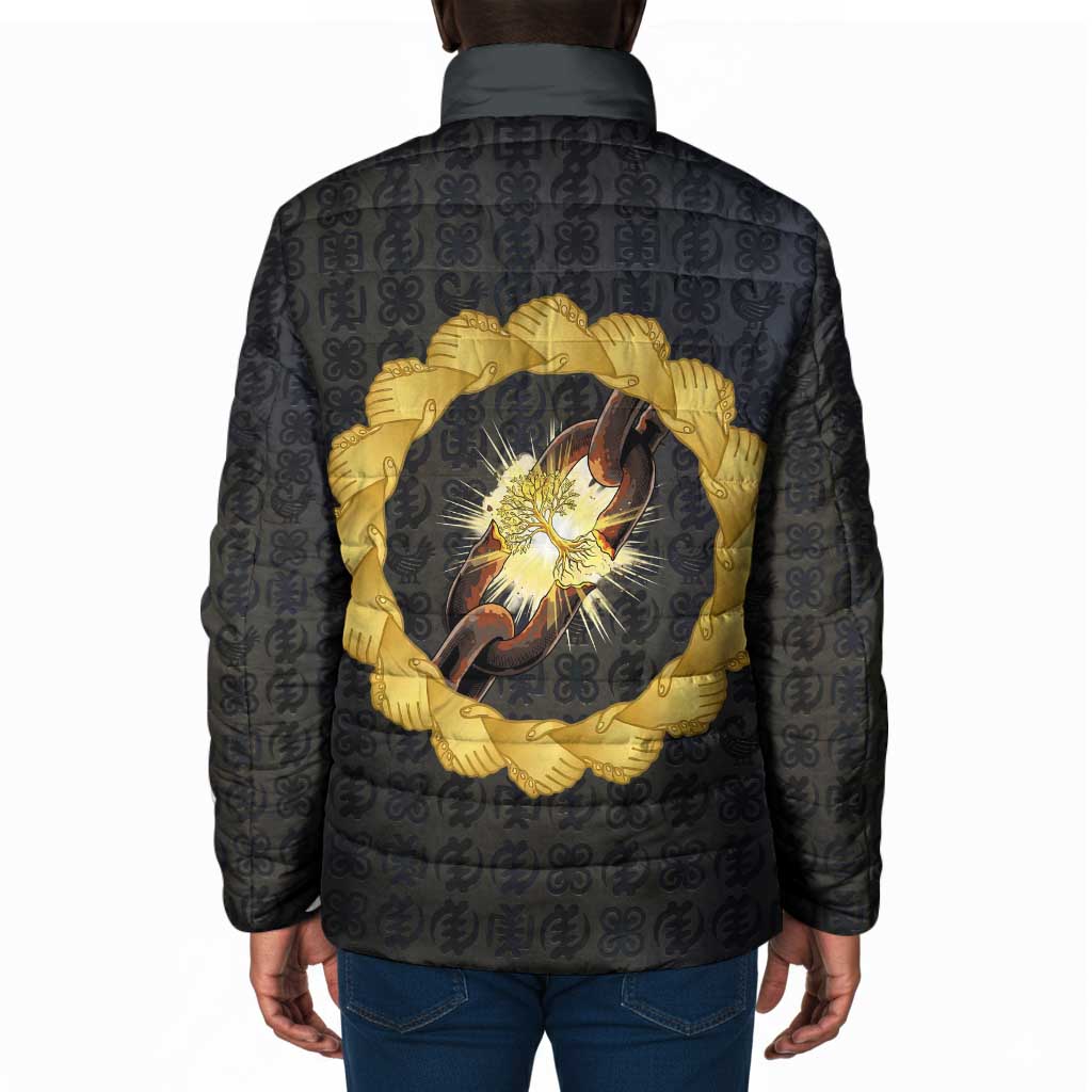 1926 Forever Black History Month Padded Jacket Broken Chains Freedom Adinkra Symbol
