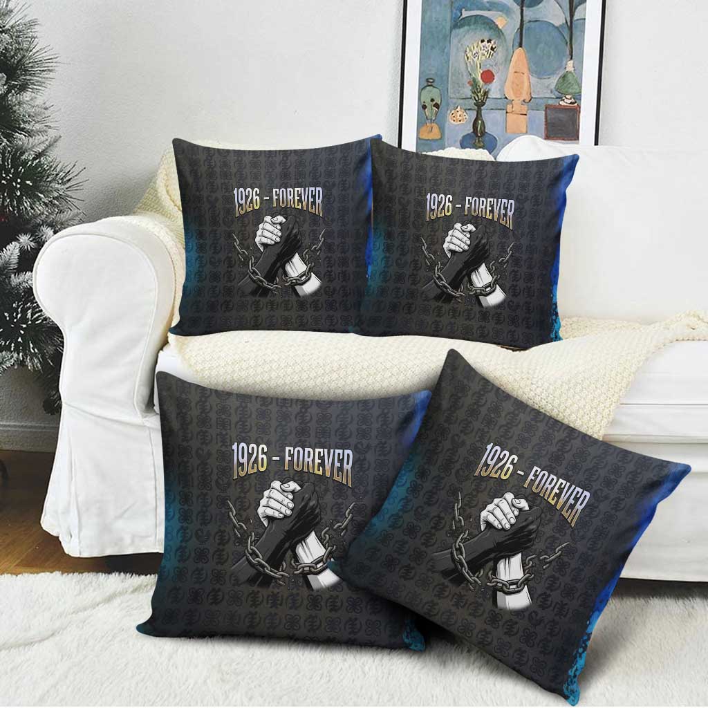1926 Forever Black History Month Pillow Cover Broken Chains Freedom Adinkra Symbol