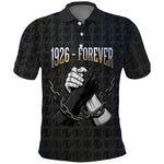 1926 Forever Black History Month Polo Shirt Broken Chains Freedom Adinkra Symbol