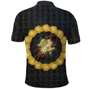 1926 Forever Black History Month Polo Shirt Broken Chains Freedom Adinkra Symbol