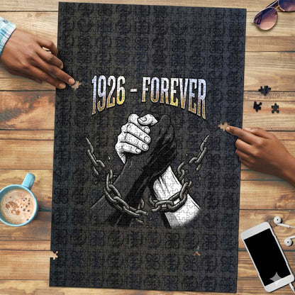 1926 Forever Black History Month Puzzle Broken Chains Freedom Adinkra Symbol