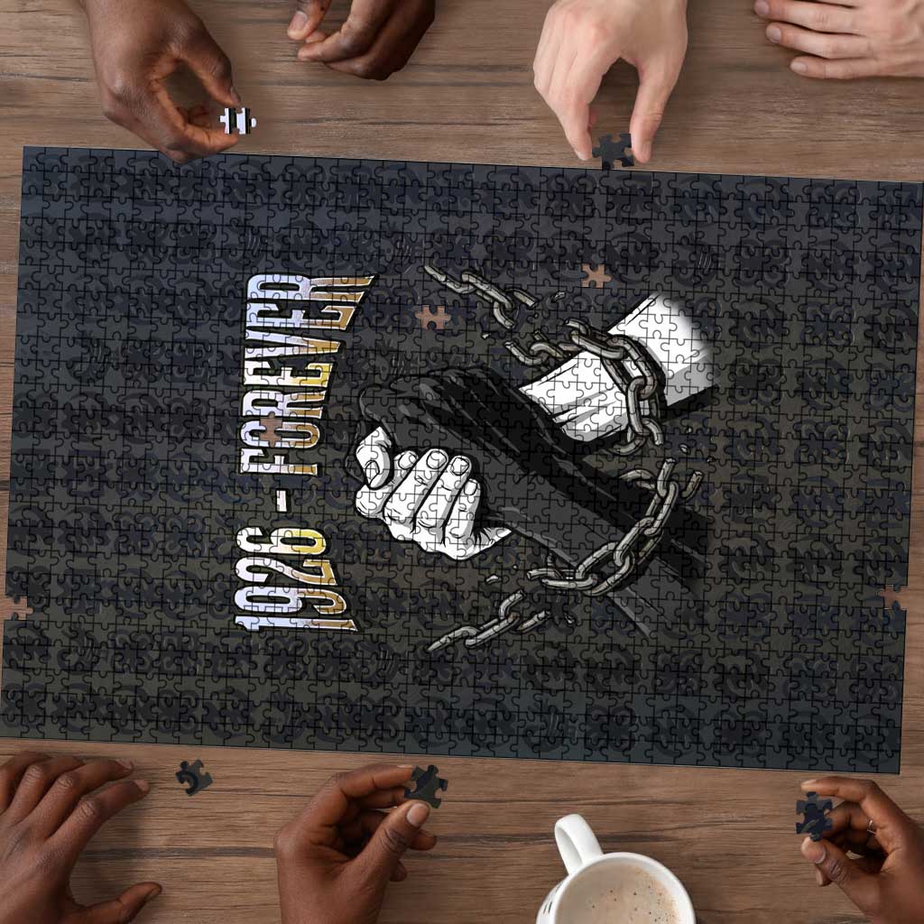 1926 Forever Black History Month Puzzle Broken Chains Freedom Adinkra Symbol