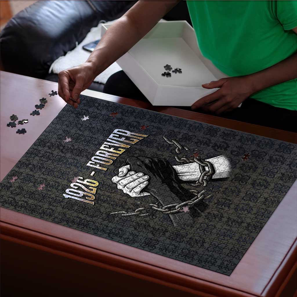 1926 Forever Black History Month Puzzle Broken Chains Freedom Adinkra Symbol