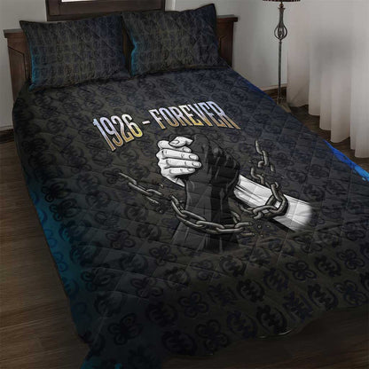 1926 Forever Black History Month Quilt Bed Set Broken Chains Freedom Adinkra Symbol