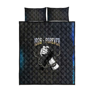 1926 Forever Black History Month Quilt Bed Set Broken Chains Freedom Adinkra Symbol