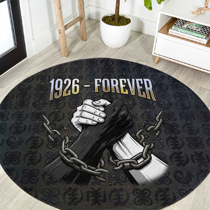 1926 Forever Black History Month Round Carpet Broken Chains Freedom Adinkra Symbol