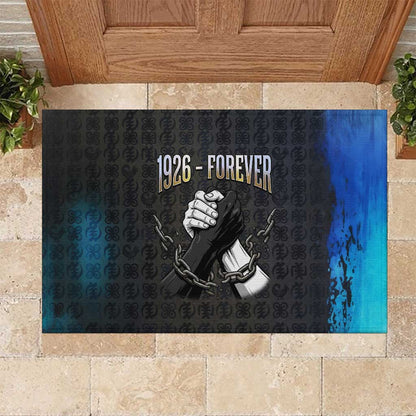 1926 Forever Black History Month Rubber Doormat Broken Chains Freedom Adinkra Symbol