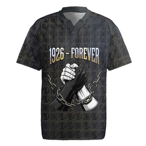 1926 Forever Black History Month Rugby Jersey Broken Chains Freedom Adinkra Symbol