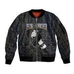 1926 Forever Black History Month Sleeve Zip Bomber Jacket Broken Chains Freedom Adinkra Symbol