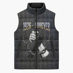 1926 Forever Black History Month Sleeveless Puffer Jacket Broken Chains Freedom Adinkra Symbol