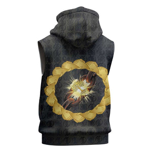 1926 Forever Black History Month Sleeveless Zip Hoodie Broken Chains Freedom Adinkra Symbol
