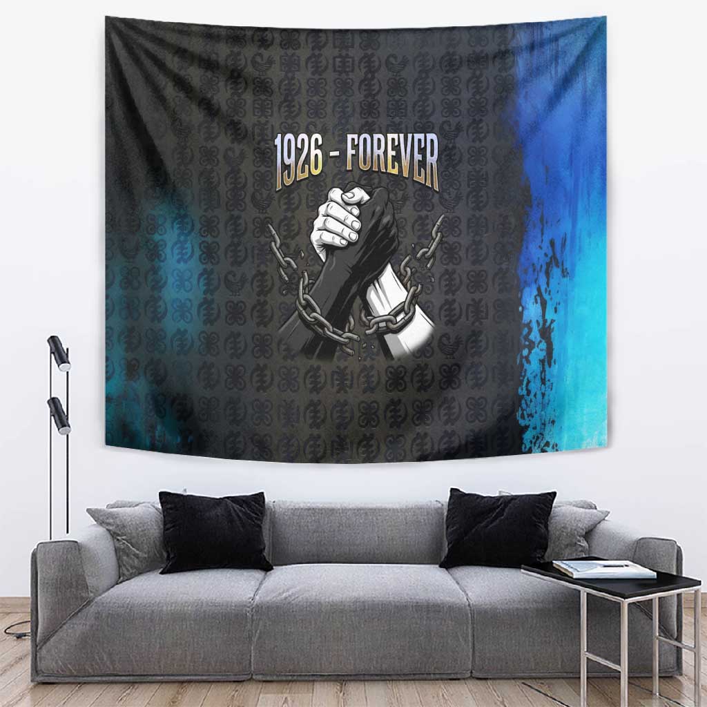 1926 Forever Black History Month Tapestry Broken Chains Freedom Adinkra Symbol
