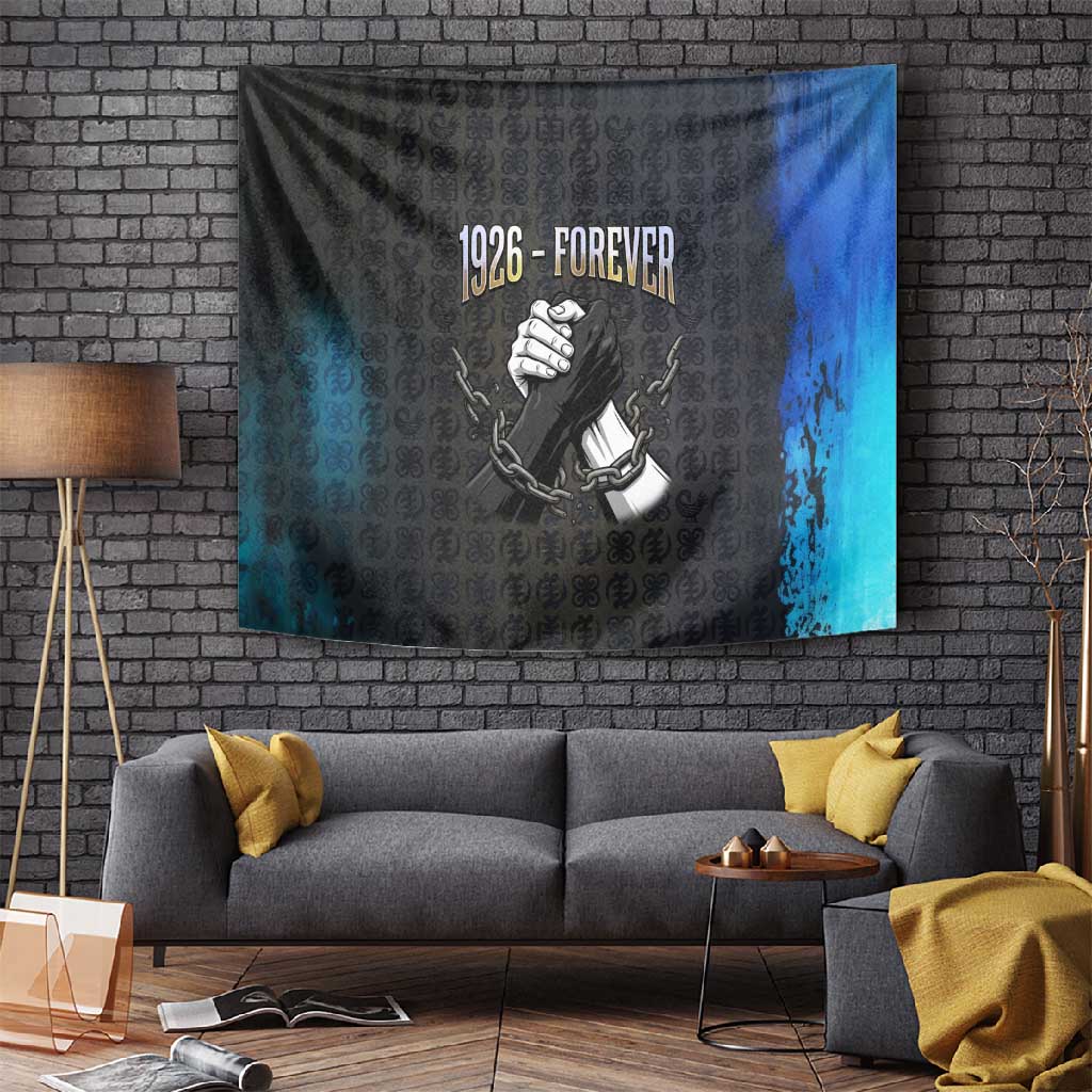 1926 Forever Black History Month Tapestry Broken Chains Freedom Adinkra Symbol